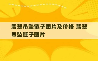 翡翠吊坠链子图片及价格 翡翠吊坠链子图片