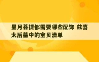 星月菩提都需要哪些配饰 兹喜太后墓中的宝贝清单