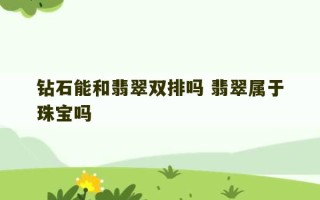 钻石能和翡翠双排吗 翡翠属于珠宝吗