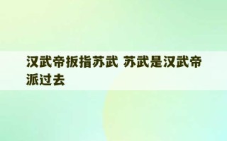 汉武帝扳指苏武 苏武是汉武帝派过去