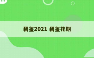 碧玺2021 碧玺花期