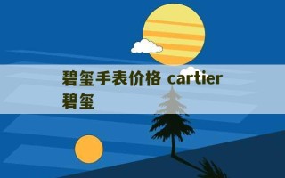 碧玺手表价格 cartier碧玺