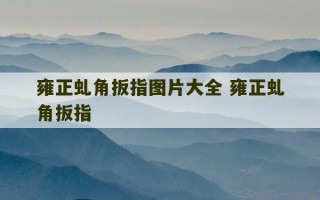 雍正虬角扳指图片大全 雍正虬角扳指