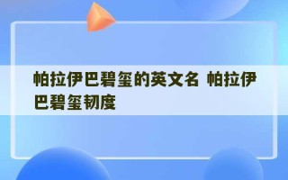 帕拉伊巴碧玺的英文名 帕拉伊巴碧玺韧度