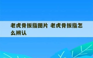 老虎骨扳指图片 老虎骨扳指怎么辨认