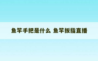 鱼竿手把是什么 鱼竿扳指直播