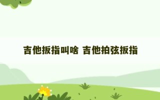 吉他扳指叫啥 吉他拍弦扳指