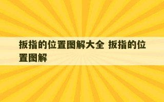 扳指的位置图解大全 扳指的位置图解