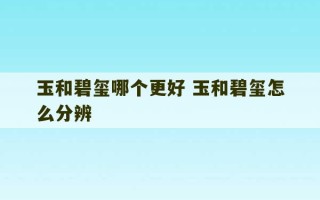 玉和碧玺哪个更好 玉和碧玺怎么分辨