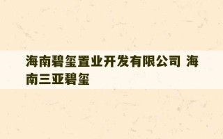 海南碧玺置业开发有限公司 海南三亚碧玺