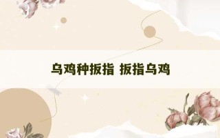 乌鸡种扳指 扳指乌鸡