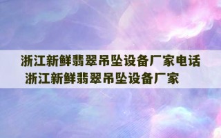 浙江新鲜翡翠吊坠设备厂家电话 浙江新鲜翡翠吊坠设备厂家