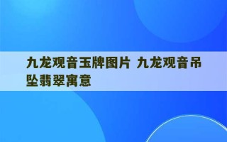 九龙观音玉牌图片 九龙观音吊坠翡翠寓意