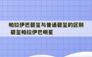 帕拉伊巴碧玺与普通碧玺的区别 碧玺帕拉伊巴明星