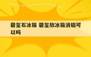 碧玺石冰箱 碧玺放冰箱消磁可以吗