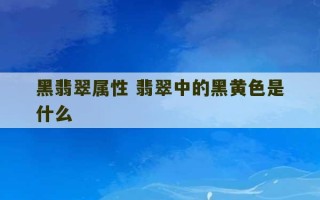 黑翡翠属性 翡翠中的黑黄色是什么