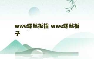 wwe螺丝扳指 wwe螺丝板子