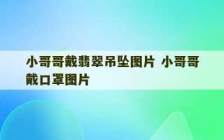 小哥哥戴翡翠吊坠图片 小哥哥戴口罩图片