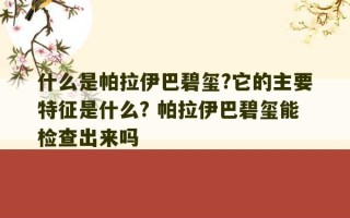 什么是帕拉伊巴碧玺?它的主要特征是什么? 帕拉伊巴碧玺能检查出来吗