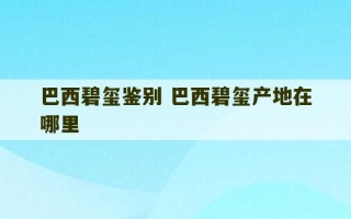 巴西碧玺鉴别 巴西碧玺产地在哪里