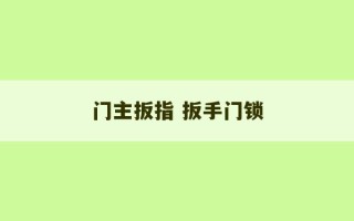 门主扳指 扳手门锁