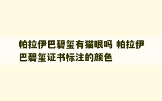 帕拉伊巴碧玺有猫眼吗 帕拉伊巴碧玺证书标注的颜色