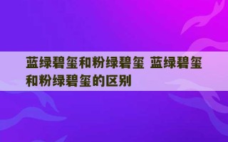 蓝绿碧玺和粉绿碧玺 蓝绿碧玺和粉绿碧玺的区别