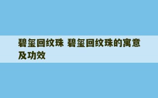 碧玺回纹珠 碧玺回纹珠的寓意及功效