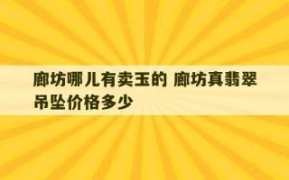 廊坊哪儿有卖玉的 廊坊真翡翠吊坠价格多少