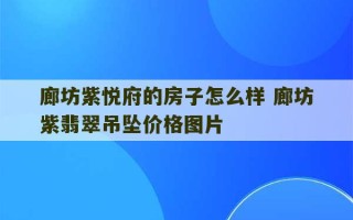 廊坊紫悦府的房子怎么样 廊坊紫翡翠吊坠价格图片