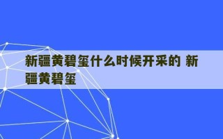 新疆黄碧玺什么时候开采的 新疆黄碧玺