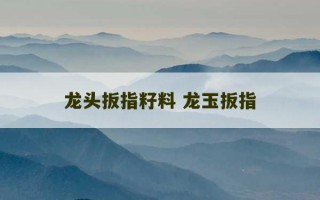 龙头扳指籽料 龙玉扳指