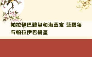 帕拉伊巴碧玺和海蓝宝 蓝碧玺与帕拉伊巴碧玺