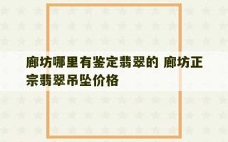 廊坊哪里有鉴定翡翠的 廊坊正宗翡翠吊坠价格