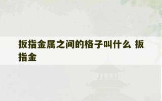 扳指金属之间的格子叫什么 扳指金