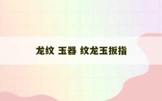 龙纹 玉器 纹龙玉扳指