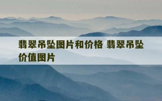 翡翠吊坠图片和价格 翡翠吊坠价值图片