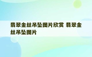 翡翠金丝吊坠图片欣赏 翡翠金丝吊坠图片