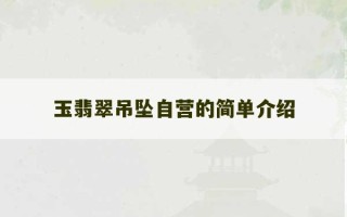 玉翡翠吊坠自营的简单介绍