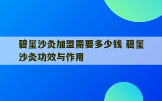 碧玺沙灸加盟需要多少钱 碧玺沙灸功效与作用