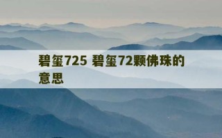 碧玺725 碧玺72颗佛珠的意思