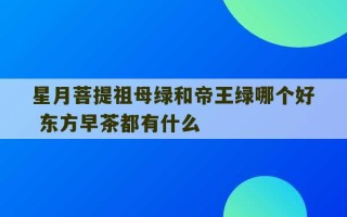 星月菩提祖母绿和帝王绿哪个好 东方早茶都有什么