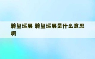 碧玺巡展 碧玺巡展是什么意思啊