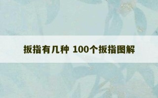 扳指有几种 100个扳指图解