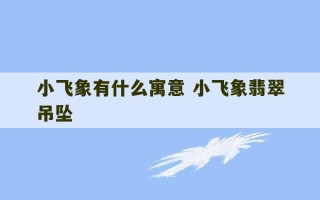 小飞象有什么寓意 小飞象翡翠吊坠