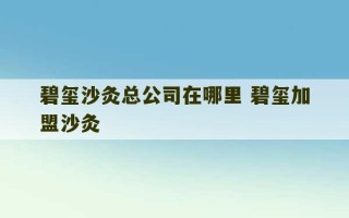 碧玺沙灸总公司在哪里 碧玺加盟沙灸