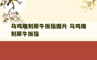 乌鸡雕刻犀牛扳指图片 乌鸡雕刻犀牛扳指