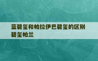 蓝碧玺和帕拉伊巴碧玺的区别 碧玺帕兰