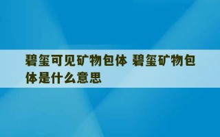 碧玺可见矿物包体 碧玺矿物包体是什么意思