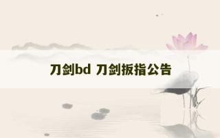 刀剑bd 刀剑扳指公告